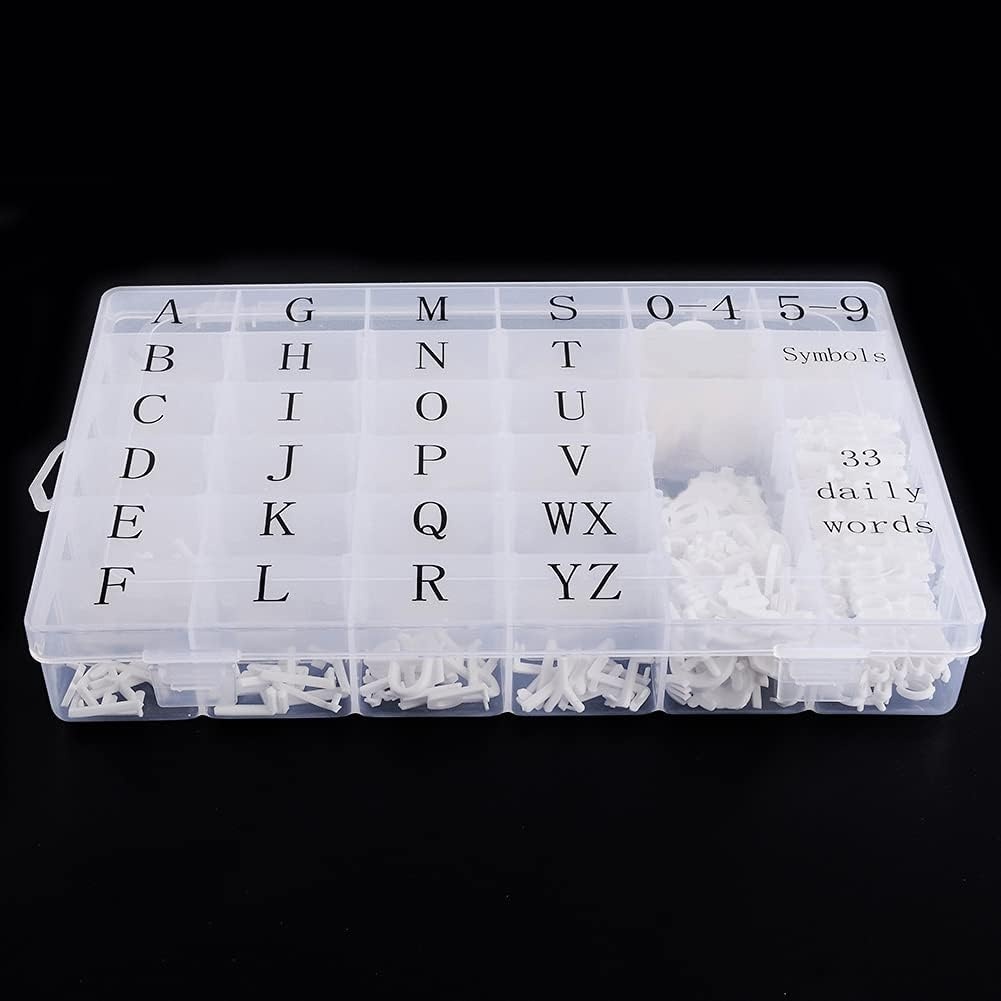 image:imageLetter Board Letters 558 PRECut Characters 34 and 1 Inch White in Organizer Box
