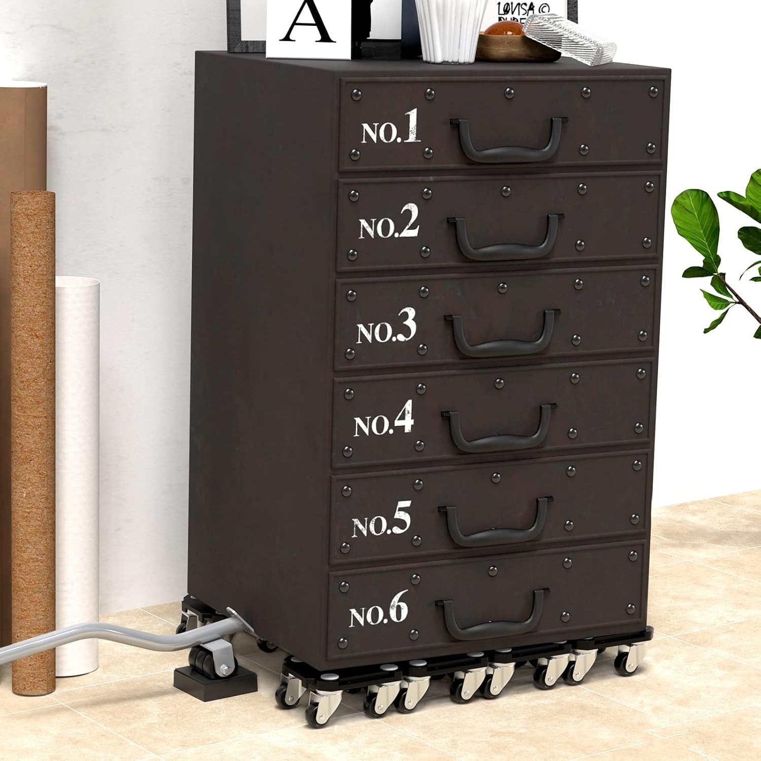 image:imageSPACEKEEPER Furniture Mover Dolly Furniture Lifter Set with 360Wheels 680 Lbs Capacity Heavy Duty Furniture Dollies Tools for Moving Heavy Furniture Refrigerator Sofa Cabinet Black