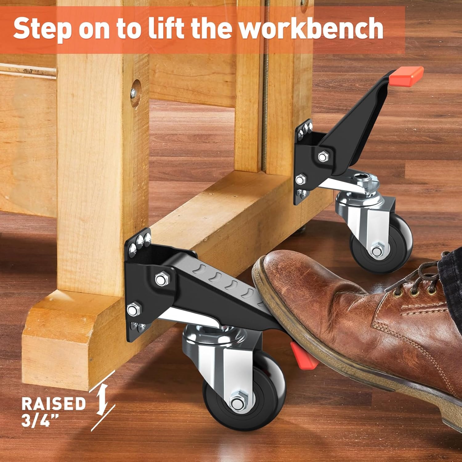 image:imageSPACEKEEPER Workbench Casters Kit 880 Lbs 3 Inch Heavy Duty Retractable Caster Designed for Workbenches Machinery amp Tables 4 Pack720 lb