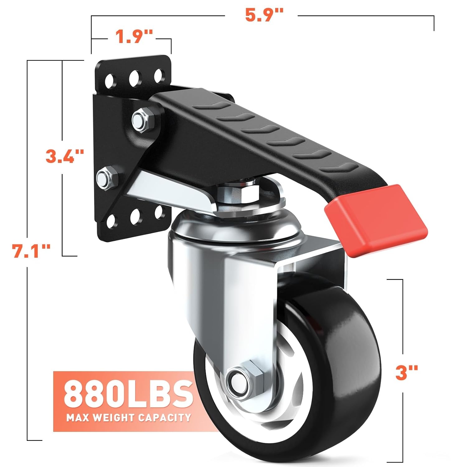 image:imageSPACEKEEPER Workbench Casters Kit 880 Lbs 3 Inch Heavy Duty Retractable Caster Designed for Workbenches Machinery amp Tables 4 Pack880lb