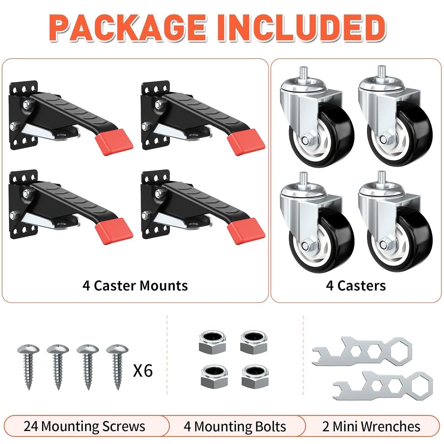 image:imageSPACEKEEPER Workbench Casters Kit 880 Lbs 3 Inch Heavy Duty Retractable Caster Designed for Workbenches Machinery amp Tables 4 Pack880lb