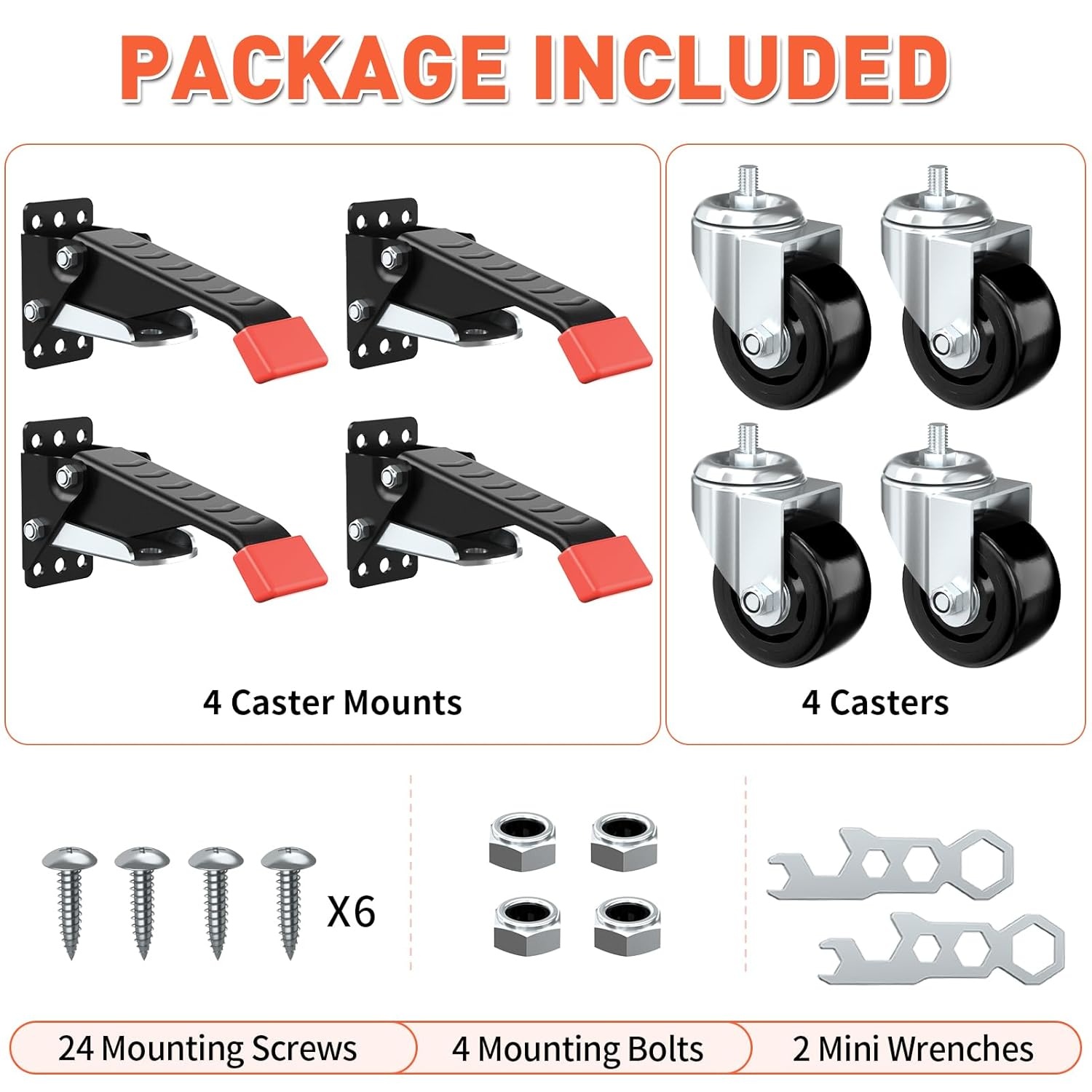 image:imageSPACEKEEPER Workbench Casters Kit 880 Lbs 3 Inch Heavy Duty Retractable Caster Designed for Workbenches Machinery amp Tables 4 Pack920 lb