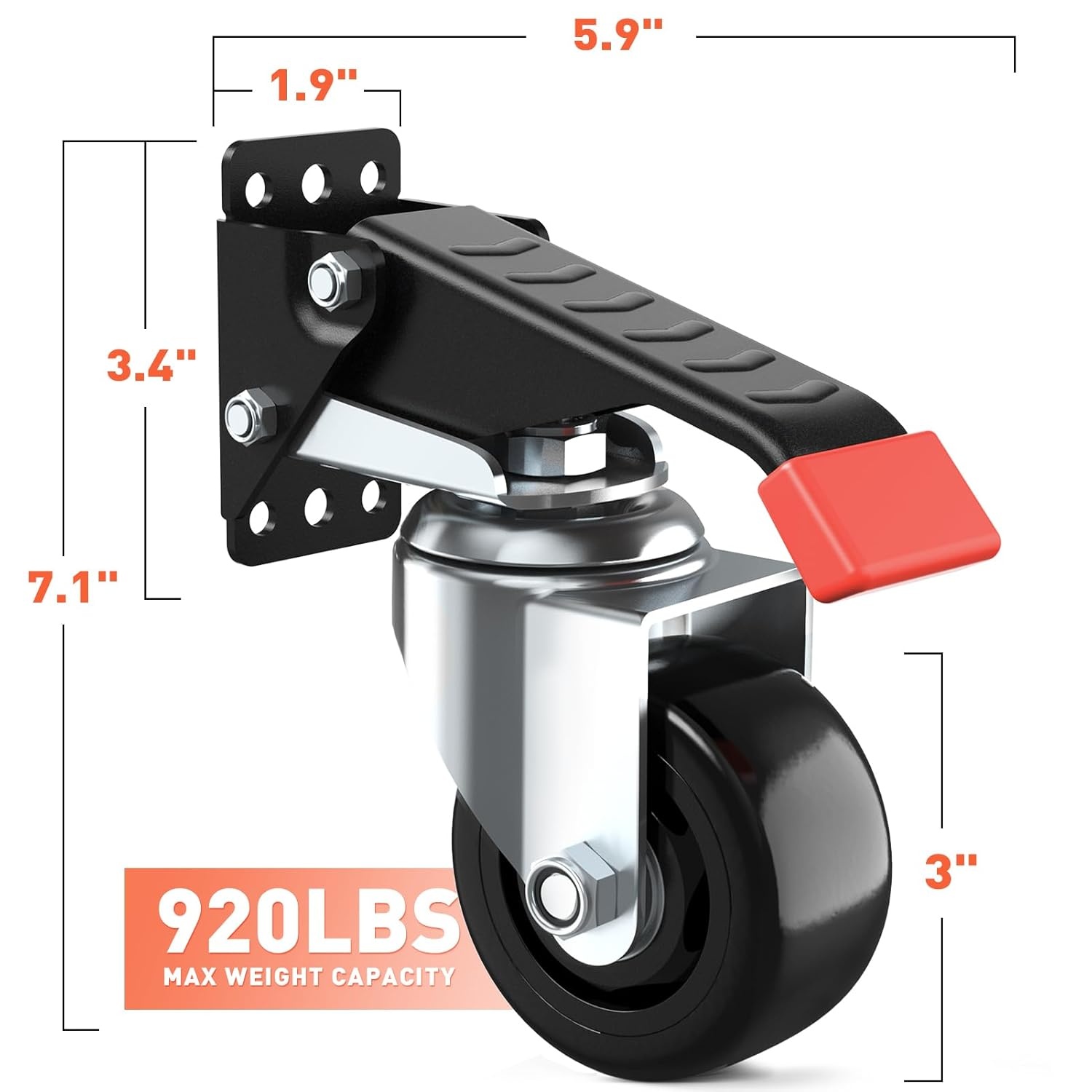 image:imageSPACEKEEPER Workbench Casters Kit 880 Lbs 3 Inch Heavy Duty Retractable Caster Designed for Workbenches Machinery amp Tables 4 Pack920 lb