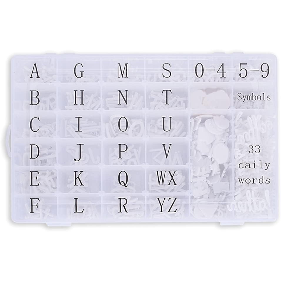 image:imageLetter Board Letters 558 PRECut Characters 34 and 1 Inch White in Organizer Box