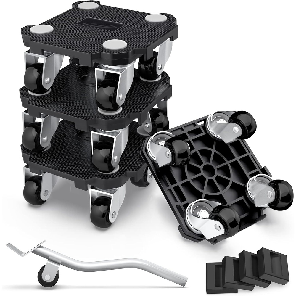 image:imageSPACEKEEPER Furniture Mover Dolly Furniture Lifter Set with 360Wheels 680 Lbs Capacity Heavy Duty Furniture Dollies Tools for Moving Heavy Furniture Refrigerator Sofa Cabinet Black
