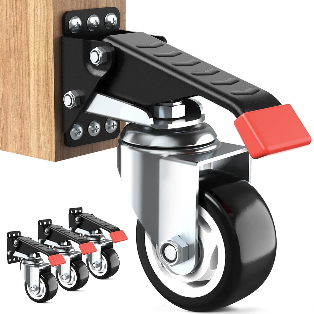 image:imageSPACEKEEPER Workbench Casters Kit 880 Lbs 3 Inch Heavy Duty Retractable Caster Designed for Workbenches Machinery amp Tables 4 Pack880lb