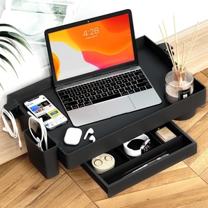 image:imageSPACEKEEPER Bedside Shelf for Bed Foldable Bunk Bed Shelf Clip On Nightstand for Top Bunk College Dorm Room Essentials Floating Table Tray Bed Side Shelf Organizer with Drawer Plus Size Black