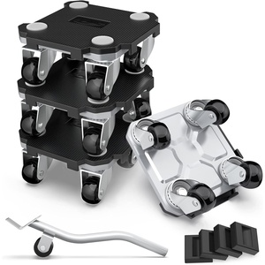 image:imageSPACEKEEPER Furniture Mover Dolly Connectable Furniture Dollies 1280 Lbs Capacity Furniture Lifter Set with 360Wheels Moving Dolly Tools for Moving Heavy Furniture Refrigerator Sofa Cabinet Black